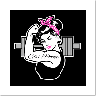 gym girl, barbell girl, weightlifting girl, fitness girl Posters and Art